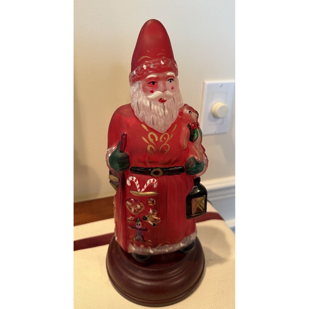 VTG Old World Christmas 1993 Father Christmas Light Up Glass Hand Painted Figure